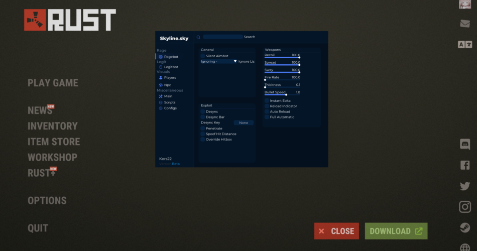 Free Rust Skyline Cheat