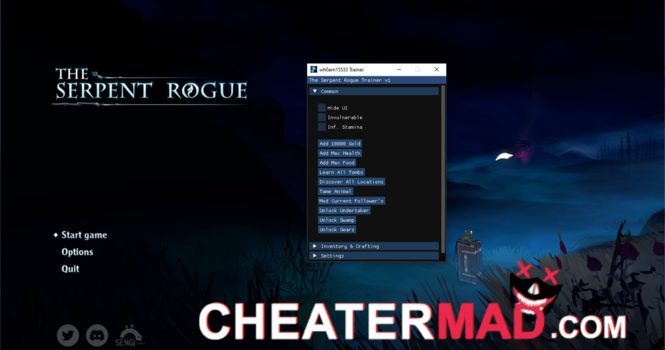 the serpent rogue trainer hack