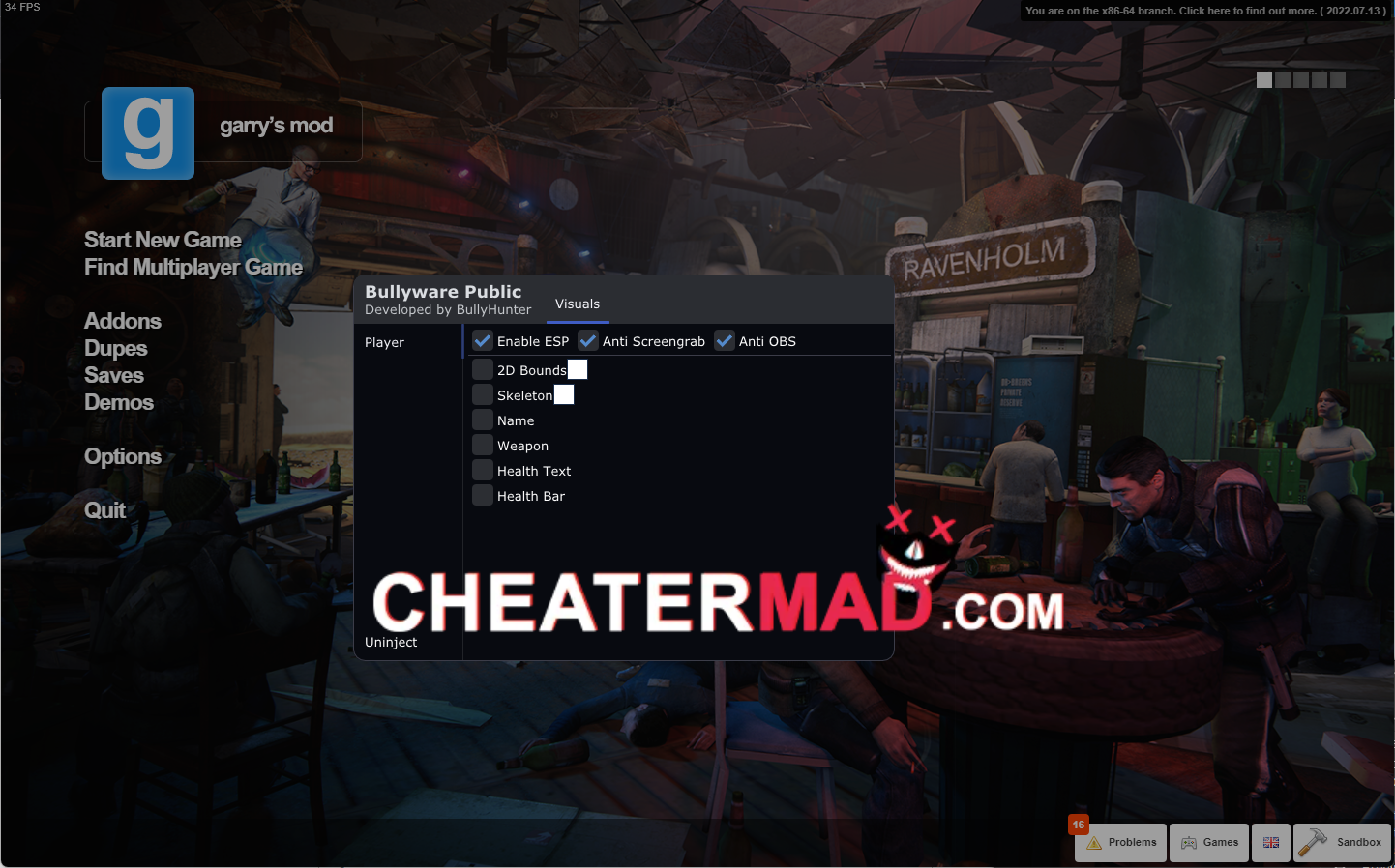 garrys mod bullyware cheat 2023 (aimbot & esp hack) 1 garrys mod uniplus cheat