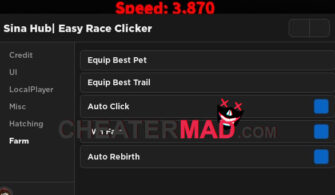 Easy Race Clicker Script | AutoWin Farm, Auto Click, Auto Rebirth, And More Cheat -2023