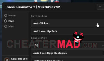 SANS SIMULATOR X Script | Autofarm, Teleports & More Cheat -2023