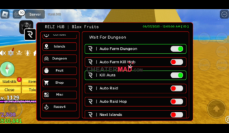 blox fruit script relz hub auto raid race v4 roblox id 10 42 screenshot kopya
