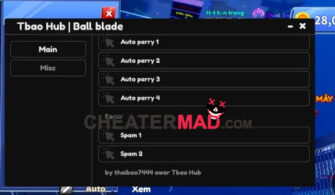 Blade Ball Tbao Hub Script: Auto Parry, Auto Farm, Teleports and More! (Mobile Gui)