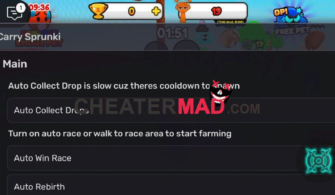 Carry Sprunki Script – Auto Win Race, Auto Collect Drop