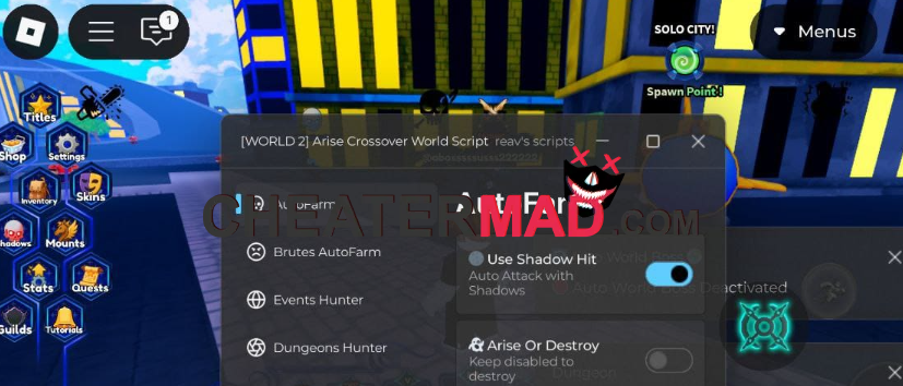 arise crossover scripts and hacks - auto farm, teleport, auto destroy gui 2025 6 arise crossover scripts and hacks