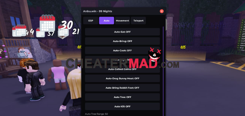 99 nights in the forest scripts and hacks - roblox auto farm, kill aura, aura distance 16 99 nights in the forest scripts and hacks