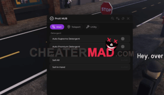 Hit The Thrift Script – Sell Anywhere, Auto Detergent, Teleports Gui