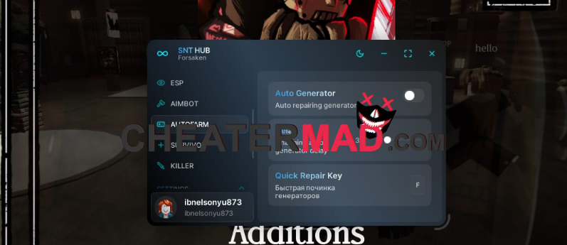 forsaken scripts and hacks - auto generator, esp, modifiers gui 1 forsaken scripts and hacks
