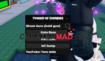 Tower of Zombies Script – Kill Aura, Inf Ammo Gui