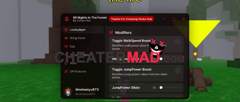99 nights in the forest scripts and hacks - roblox auto farm, kill aura, aura distance 5 image 6 1