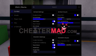Planks Script – Aimbot, Silent Aim, Visuals Gui