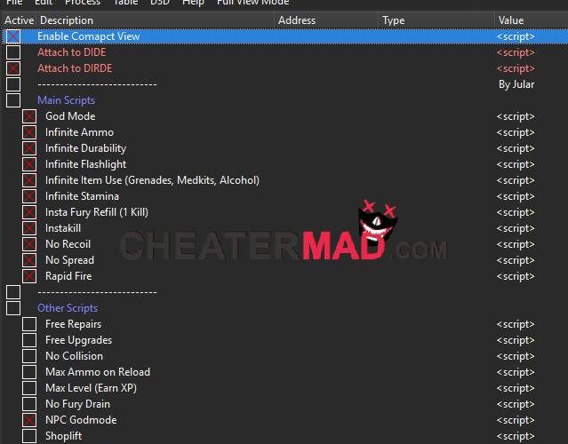 Dead Island Definitive Edition Cheat Table