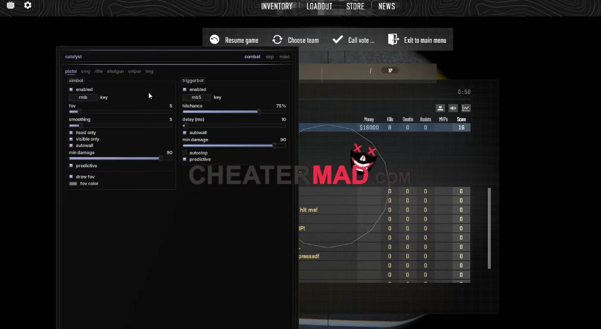 catalyst external cs2 cheat - download aimbot, wh, triggerbot, esp 1 catalyst external cs2 cheat