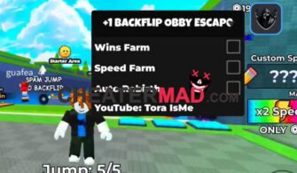 +1 Backflip Obby Escape Script 2026: Wins Farm, Speed Farm & Teleport GUI