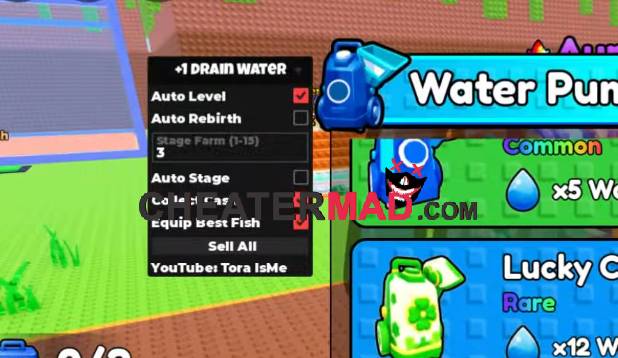 +1 drain water per click script free auto collect cash 1 +1 drain water per click script