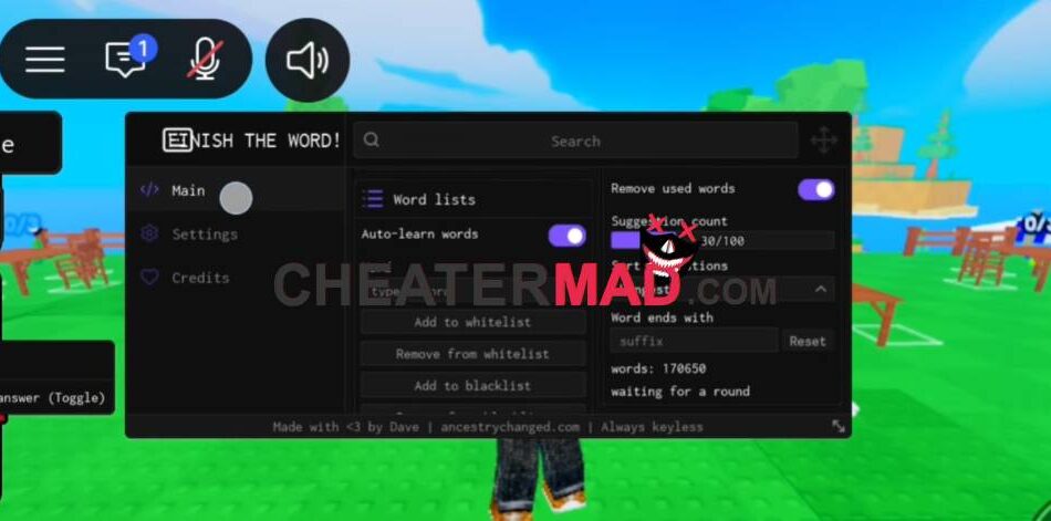Finish The Word Script